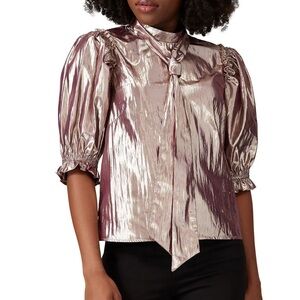 Allen Schwartz Mathilda Blouse
Metallic Puff Sleeve Blouse-size small